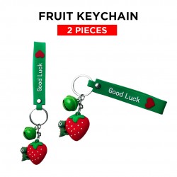 Ebo Premium Silicone Fruit Keychain Strawberry Key Ring For Kids Fruit Key Chain ( Green ) - 2 Pcs Ebo Premium Silicone Fruit Keychain Strawberry Key Ring For Kids Fruit Key Chain ( Green ) - 2 Pcs