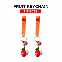 Ebo Premium Silicone Fruit Keychain Carrot Key Ring For Kids Fruit Key Chain ( Orange ) - 2 Pcs