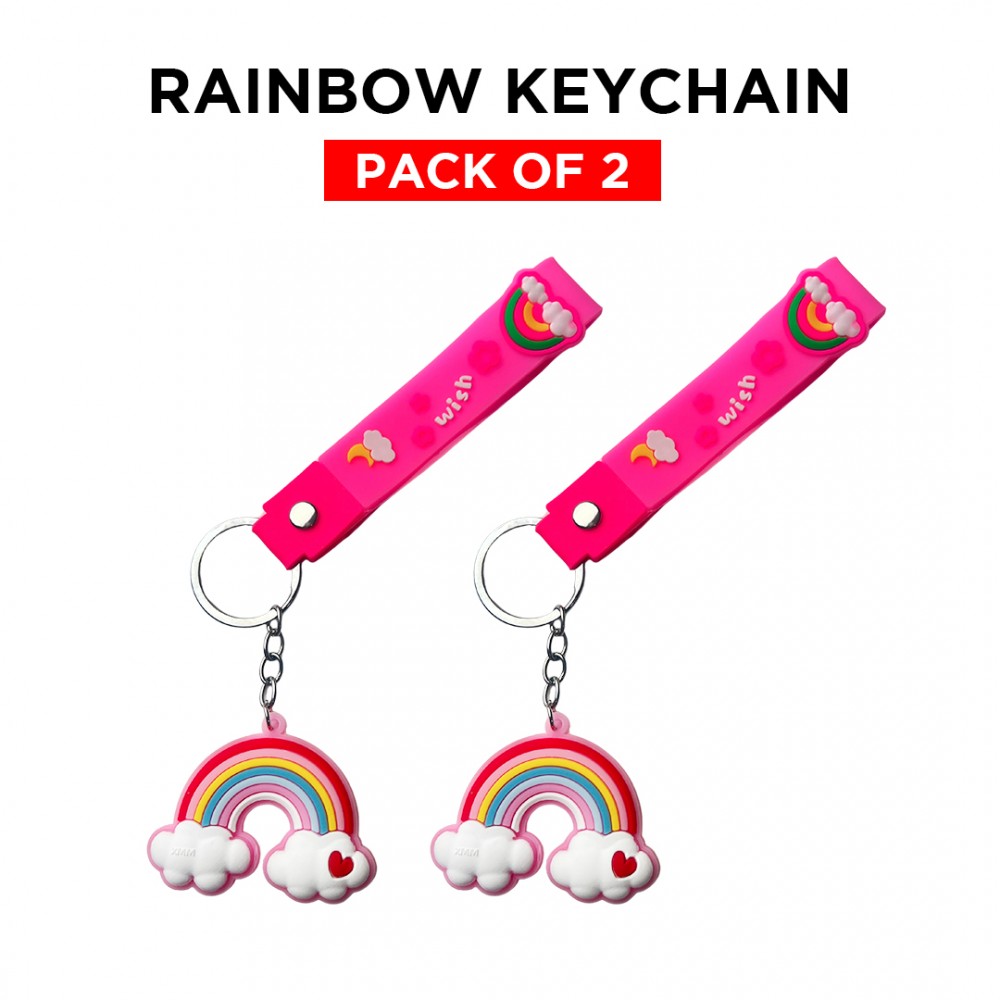 Free Shipping Ebo Premium Stylish Cute Silicone Keychain Rainbow Key Ring for Kids Rainbow Key Chain ( Pink ) - 2 Pcs Free Shipping Ebo Premium Stylish Cute Silicone Keychain Rainbow Key Ring for Kids Rainbow Key Chain ( Pink ) - 2 Pcs