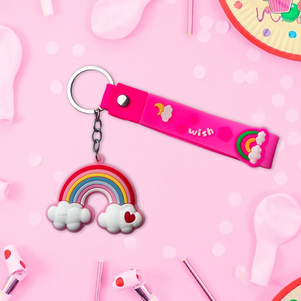 Free Shipping Ebo Premium Stylish Cute Silicone Keychain Rainbow Key Ring for Kids Rainbow Key Chain ( Pink ) - 2 Pcs Free Shipping Ebo Premium Stylish Cute Silicone Keychain Rainbow Key Ring for Kids Rainbow Key Chain ( Pink ) - 2 Pcs