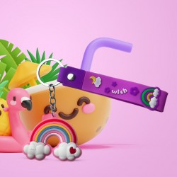 Ebo Premium Stylish Cute Silicone Keychain Rainbow Key Ring For Kids Rainbow Key Chain ( Purple ) - 2 Pcs Ebo Premium Stylish Cute Silicone Keychain Rainbow Key Ring For Kids Rainbow Key Chain ( Purple ) - 2 Pcs