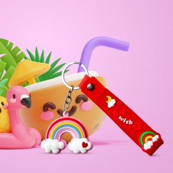 Ebo Premium Stylish Cute Silicone Keychain Rainbow Key Ring For Kids Rainbow Key Chain ( Red ) - 2 Pcs Ebo Premium Stylish Cute Silicone Keychain Rainbow Key Ring For Kids Rainbow Key Chain ( Red ) - 2 Pcs