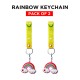 Free Shipping Ebo Premium Stylish Cute Silicone Keychain Rainbow Key Ring for Kids Rainbow Key Chain ( Yellow ) - 2 Pcs