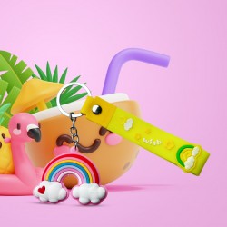 Ebo Premium Stylish Cute Silicone Keychain Rainbow Key Ring For Kids Rainbow Key Chain ( Yellow ) - 2 Pcs Ebo Premium Stylish Cute Silicone Keychain Rainbow Key Ring For Kids Rainbow Key Chain ( Yellow ) - 2 Pcs