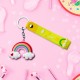 Free Shipping Ebo Premium Stylish Cute Silicone Keychain Rainbow Key Ring for Kids Rainbow Key Chain ( Yellow ) - 2 Pcs