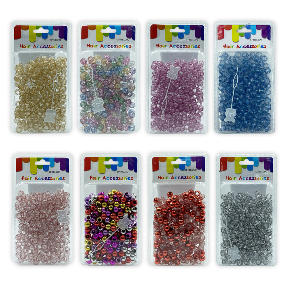 Ebo Glitter Color Round Plastic Hair Beads Braid Hair Glitter Copper 12 Mm 200 Pcs 4 Oz