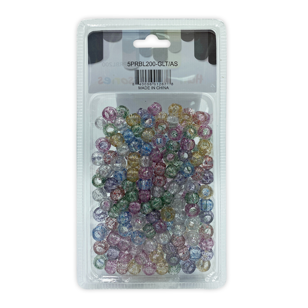 Ebo Glitter Color Round Plastic Hair Beads Braid Hair Glitter Assorted Color 12 Mm 200 Pcs 4 Oz