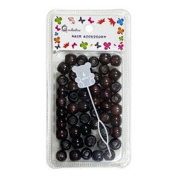 Ebo Color Round Wood Hair Beads Braid Hair Brown 