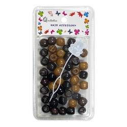 Ebo Color Round Wood Hair Beads Braid Hair Mix Color 