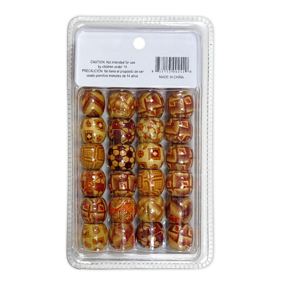 Ebo Color Round Wood Hair Beads Braid Hair Style A