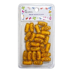 Ebo Color Round Wood Hair Beads Braid Hair Style B