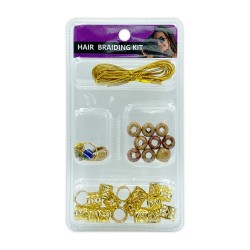 Ebo Braid Hair Ring Hair Decorations Braiding Kit Assorted Style A Gold 