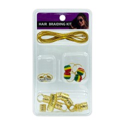 Ebo Braid Hair Ring Hair Decorations Braiding Kit Assorted Style B Gold 