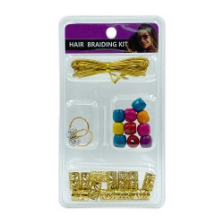 Ebo Braid Hair Ring Hair Decorations Braiding Kit Assorted Style C Gold 