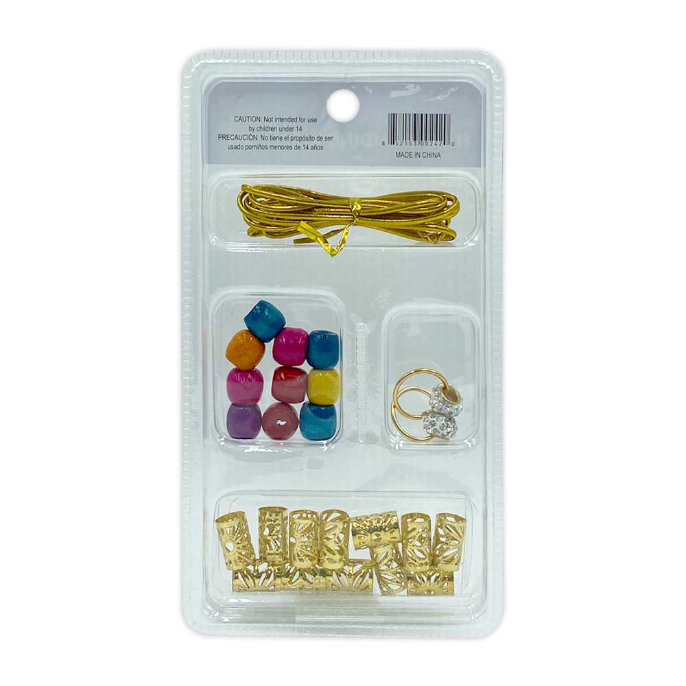 Ebo Braid Hair Ring Hair Decorations Braiding Kit Assorted Style C Gold