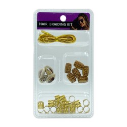 Ebo Braid Hair Ring Hair Decorations Braiding Kit Assorted Style D Gold 
