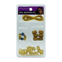 Ebo Braid Hair Ring Hair Decorations Braiding Kit Assorted Style E Gold 