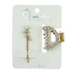 Ebo Fashion Pearl Hair Clip Style 2 Pcs Gold