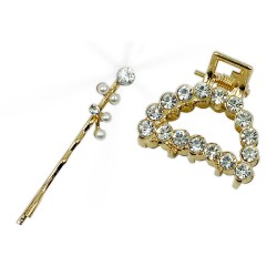 Ebo Fashion Pearl Hair Clip Style 2 Pcs Gold Ebo Fashion Pearl Hair Clip Style 2 Pcs Gold