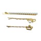 Ebo Fashion Pearl Hair Clip Crown Style 3 Pcs Gold
