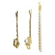 Ebo Fashion Pearl Hair Clip Crown Style 3 Pcs Gold