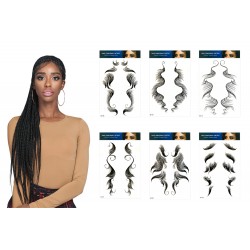Ebo 10 Styles Baby Hair Tattoo Stickers Baby Hair Tattoo Edges Hair Bangs Curly Hair Styling Templates Waterproof And Lasting Tattoo 10 Pcs Assorted Styles