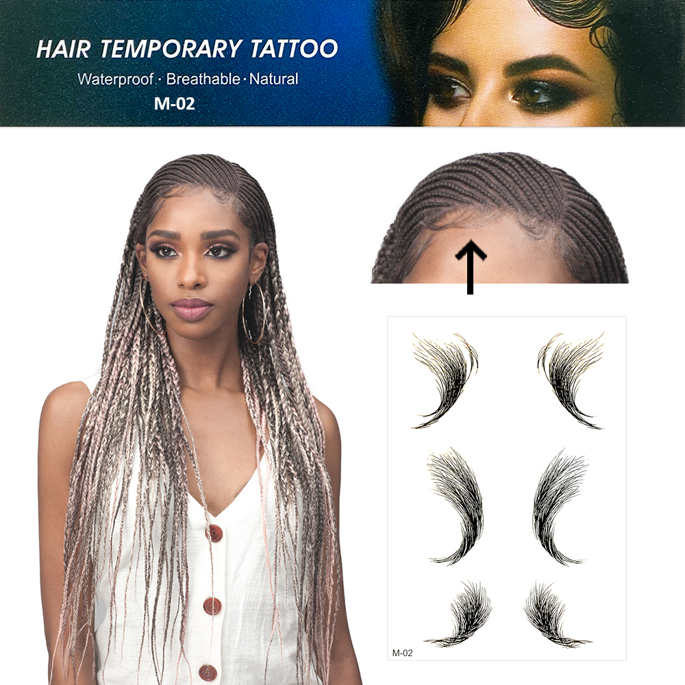 Ebo 10 Styles Baby Hair Tattoo Stickers Baby Hair Tattoo Edges Hair Bangs Curly Hair Styling Templates Waterproof And Lasting Tattoo 10 Pcs Assorted Styles