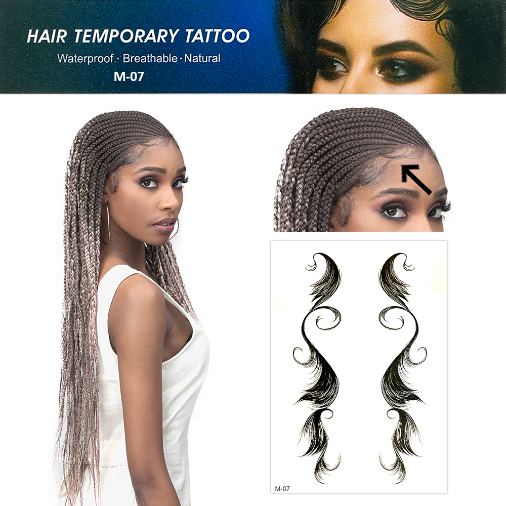 Ebo 10 Styles Baby Hair Tattoo Stickers Baby Hair Tattoo Edges Hair Bangs Curly Hair Styling Templates Waterproof And Lasting Tattoo 10 Pcs Assorted Styles
