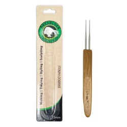 Ebo Dreadlocks Interlocking Tool Crochet Hook Double Needle Sisterlocks 0.75 Mm Bamboo Handle 