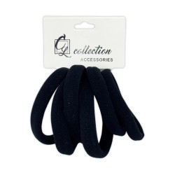 Ebo Medium Size Clothes Hair Elastics Scrunchies Hair Elastic Ponytail Holder Tie Hair Accessories Black 6 Pcs 