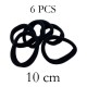 Ebo Medium Size Clothe Hair Elastics Scrunchies Hair Elastic Ponytail Holder Tie Hair Accessories Black 6 Pcs
