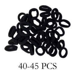 Ebo Mini Size Clothes Hair Elastics Scrunchies Hair Elastic Ponytail Holder Tie Hair Accessories Black 40 Pcs 