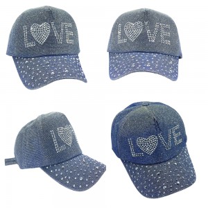 Ebo Fashion Adjustable Unisex Rhinestone Hats Baseball Caps Hats Men Women ( Love Blue ) Ebo Fashion Adjustable Unisex Rhinestone Hats Baseball Caps Hats Men Women ( Love Blue )