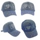 Free Shipping ebo fashion adjustable unisex rhinestone hats baseball caps hats men women ( Love Blue )
