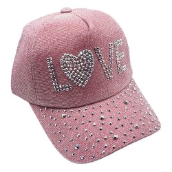 Ebo Fashion Adjustable Unisex Rhinestone Hats Baseball Caps Hats Men Women ( Love Pink ) Ebo Fashion Adjustable Unisex Rhinestone Hats Baseball Caps Hats Men Women ( Love Pink )