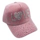 Ebo Fashion Adjustable Unisex Rhinestone Hats Baseball Caps Hats Men Women ( Love Pink )