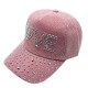 Ebo Fashion Adjustable Unisex Rhinestone Hats Baseball Caps Hats Men Women ( Love Pink )
