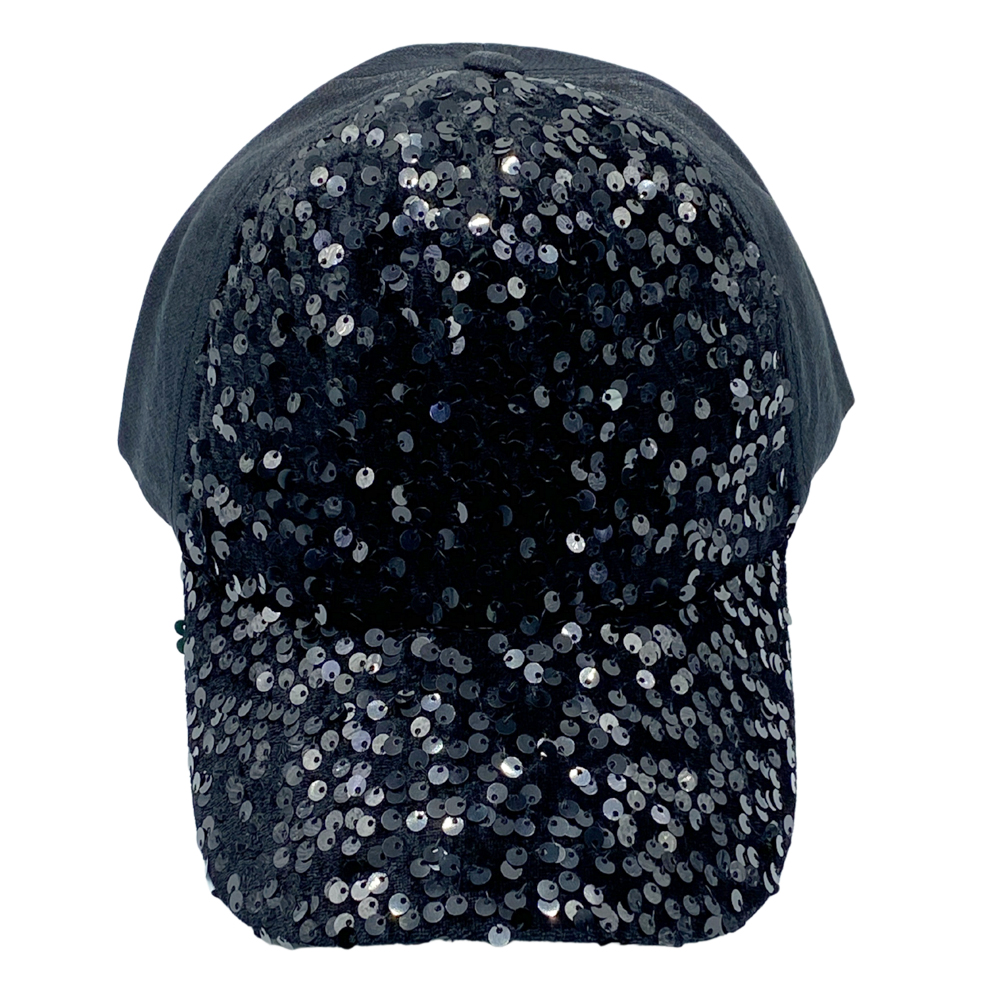 Ebo Fashion Adjustable Unisex Sequin Hat Baseball Caps Hats Men Women  ( Black )