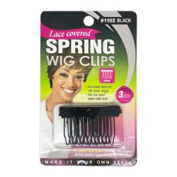 Ebo Wig Clips Steel Teeth With Cloth Wig Combs Clips Making Wig Spring Clips 3 Pcs 