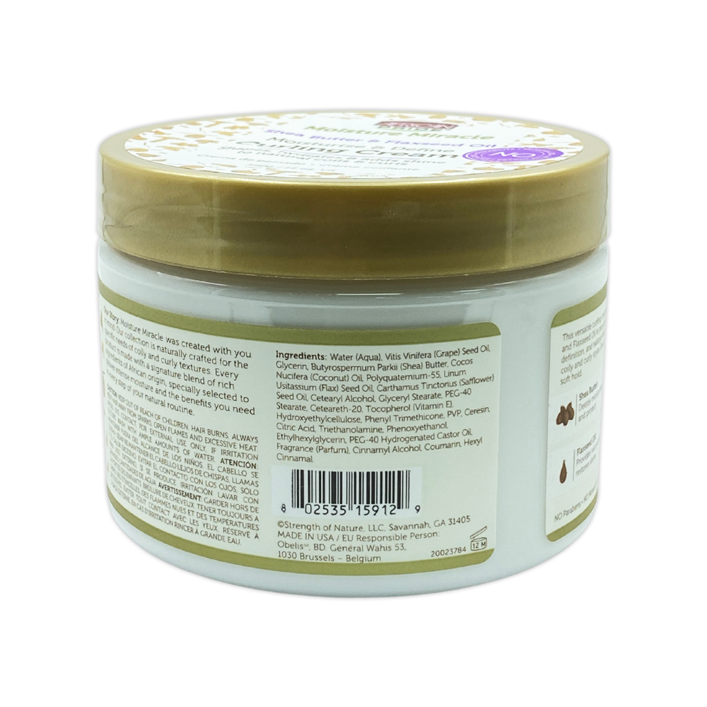 African Pride Moisture Miracle Shea Butter And Flaxseed Oil Moisturize And Define Curling Cream 12 Oz