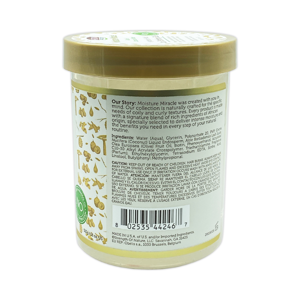 African Pride Moisture Miracle Aloe Vera Gel And Coconut Water Hydrate And Hold Curl Defining Gel 18 Oz