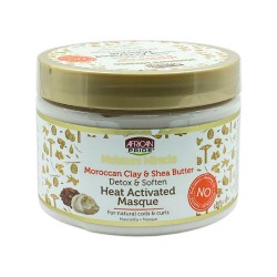 African Pride Moisture Miracle Moroccan Clay And Shea Butter Detox And Soften Heat Activated Masque 12 Oz
