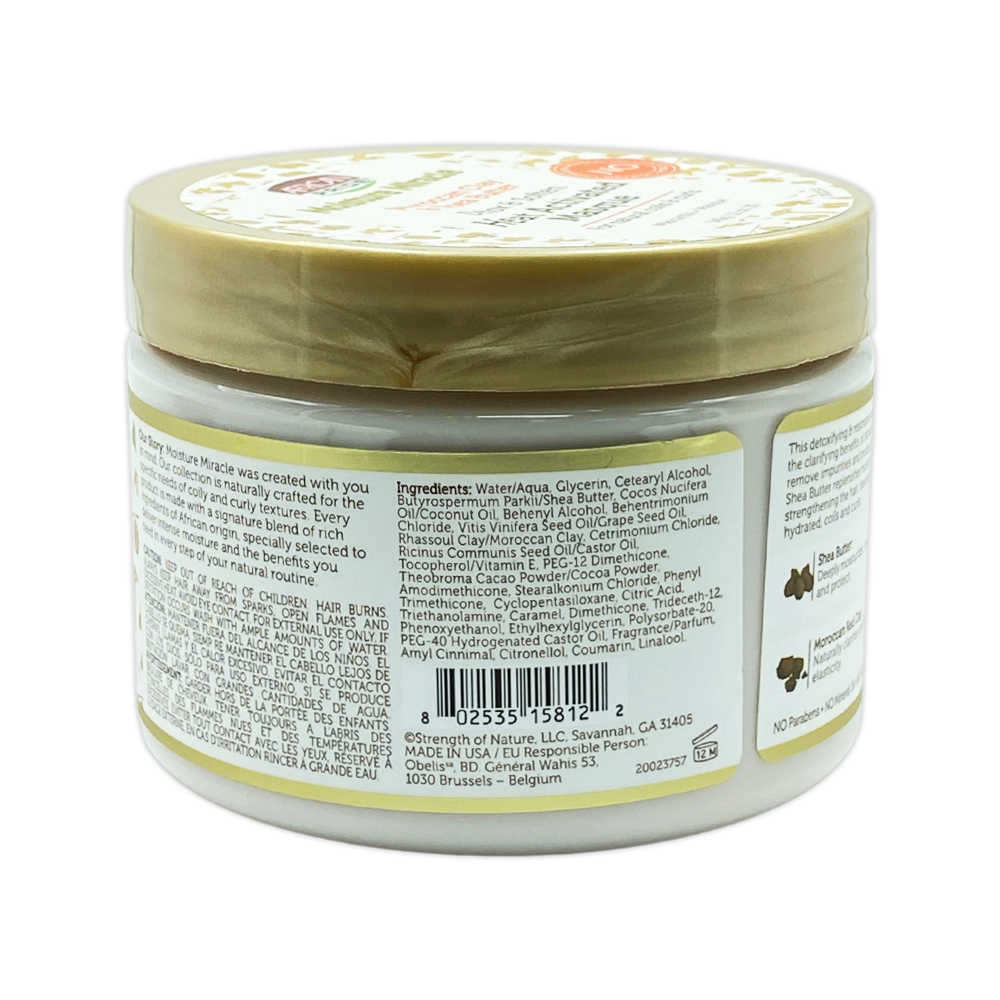 African Pride Moisture Miracle Moroccan Clay And Shea Butter Detox And Soften Heat Activated Masque 12 Oz