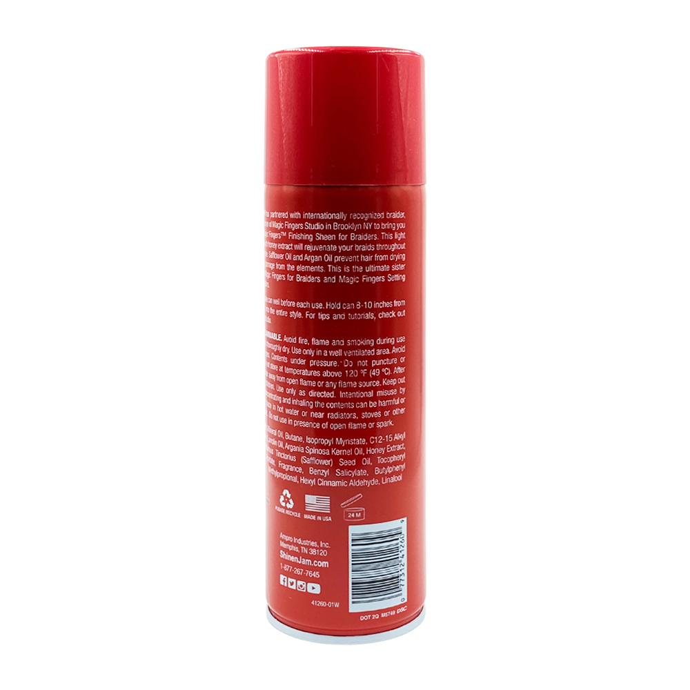 Shine N Jam Magic Fingers Finishing Oil Sheen For Braiders Adds A Natural Sheen 11.5 Oz