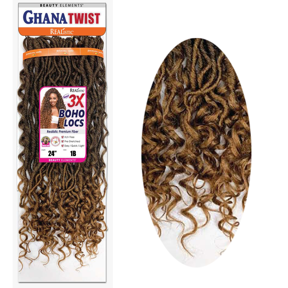 Free Shipping Beauty Elements Ghana Locs Synthetic Hair Crochet Braid Loop 3x Boho Locs 24” Beauty Elements Ghana Locs Synthetic Hair Crochet Braid Loop 3x Boho Locs 24”