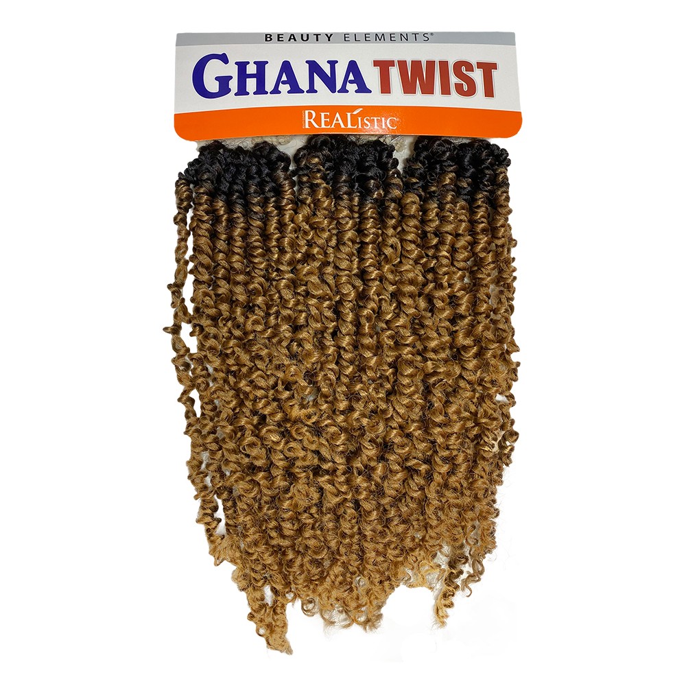 Beauty Elements Ghana Twist Synthetic Hair Crochet Braid Loop 3x Pre Stretched Passion Twist 14”