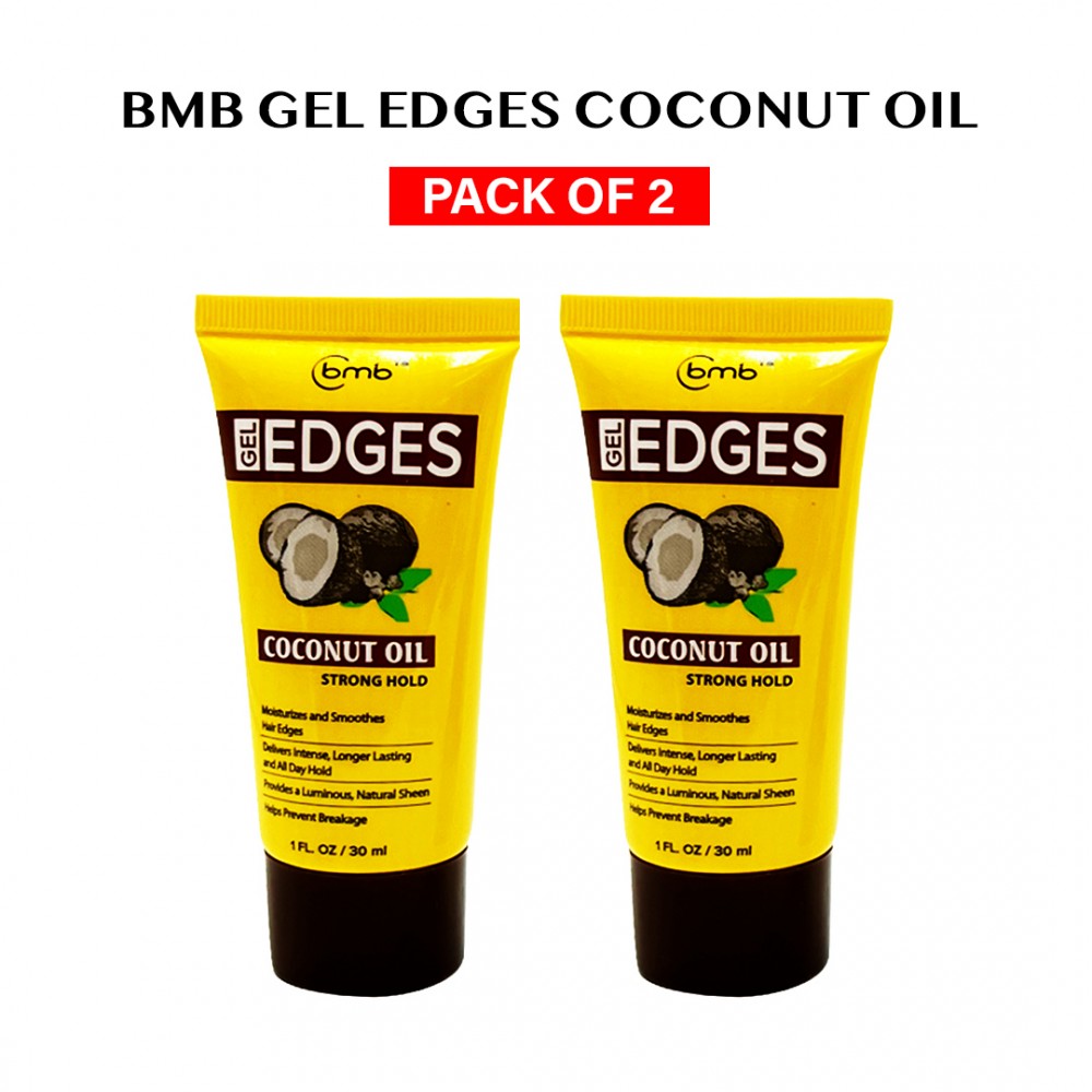 Free Shipping BMB Gel Edges Coconut Oil Strong Hold - 1 fl oz / 30 ml ( 2 Pack )