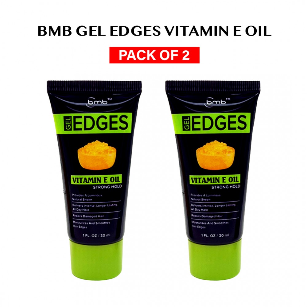 Free Shipping BMB Gel Edges Vitamin E Oil Strong Hold - 1 fl oz / 30 ml ( 2 Pack )