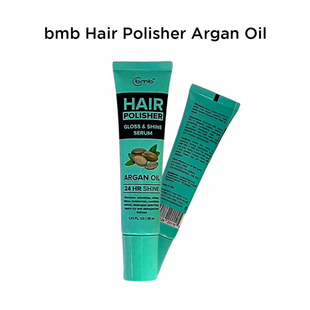 BMB Hair Polisher Gloss & Shine Serum Argan Oil 24 HR Shine - 1.25 Fl. Oz ( 2 Pack )