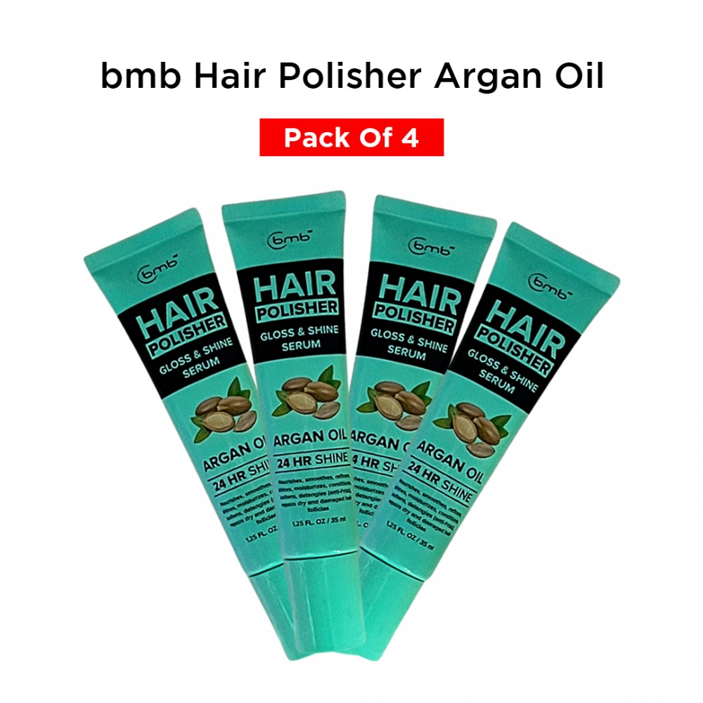 BMB Hair Polisher Gloss & Shine Serum Argan Oil 24 HR Shine - 1.25 Fl. Oz ( 4 Pack )